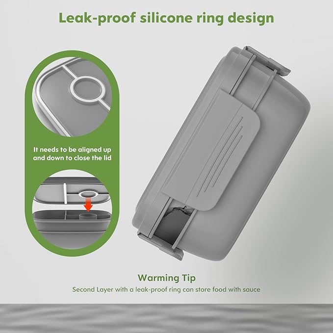 Adult Lunch Box,3 Stackable Bento Lunch Containers for Adults/Kids, Modern Minimalist Design Bento Box with Utensil Set, Leak-Proof Lunchbox Bento Box for Dining Out, Work, Picnic, School