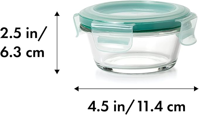 1 Cup Smart Seal Glass Round Food Storage Container