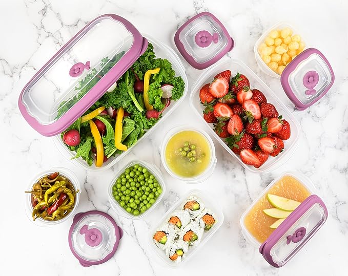Freezer To Microwave 8-Piece Leak-Proof Meal Prep Containers Reusable, 33 Oz Food Storage Containers With Lids and Steam Vents, Airtight On The Go Lunch Containers, Dishwasher Safe, BPA-Free