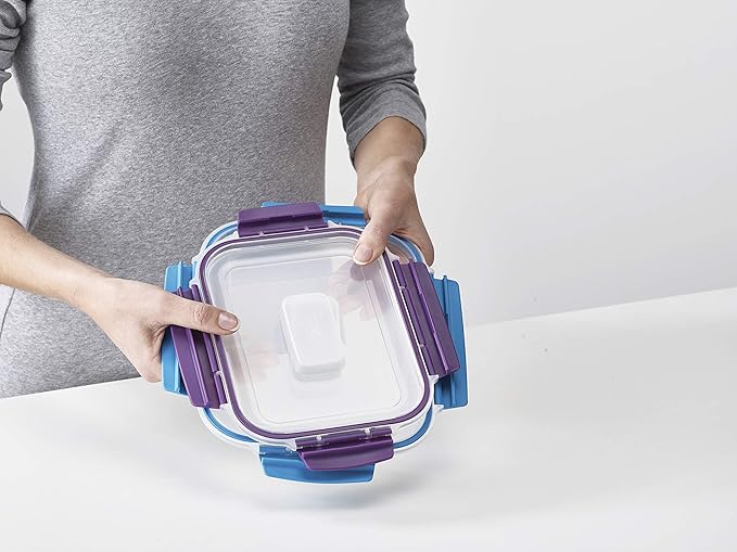 Plastic BPA Free Food Storage Container Set with Lockable Airtight Leakproof Lids, 10-Piece, Multi-Color